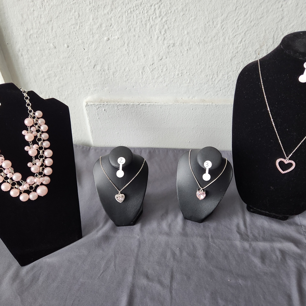 Paparazzi Pink Heart and Bead Necklace Set